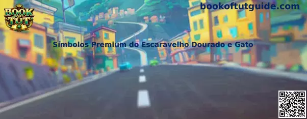 Símbolos Premium do Escaravelho Dourado e Gato en Book of Tut